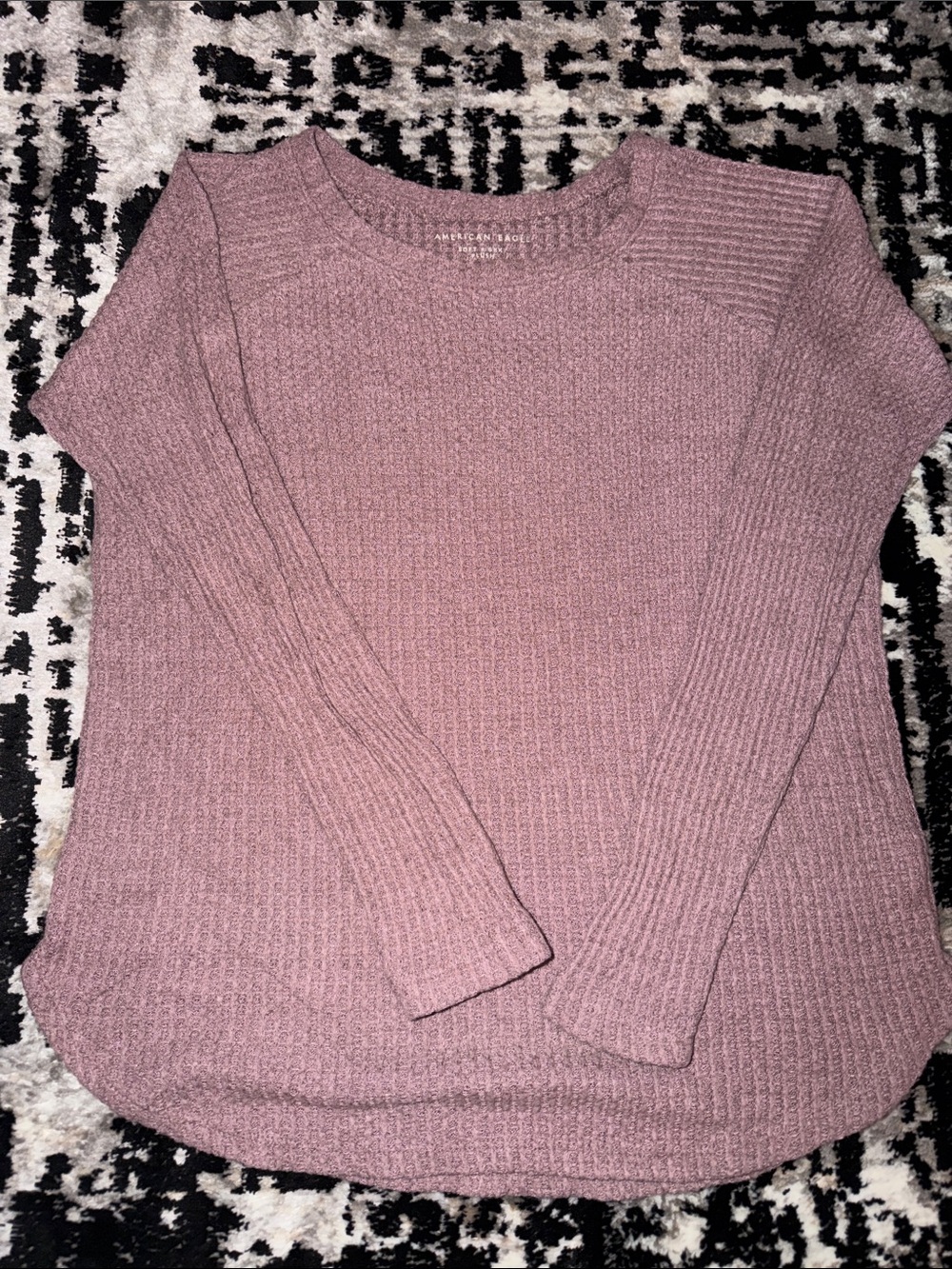 American Eagle Outfitters Mauve Ribbed Crewneck Sweater